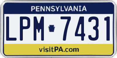 PA license plate LPM7431