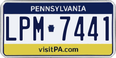 PA license plate LPM7441