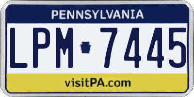 PA license plate LPM7445