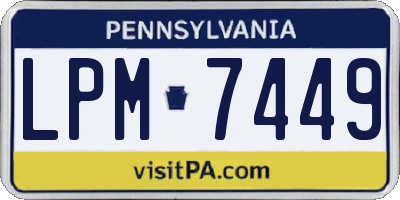 PA license plate LPM7449