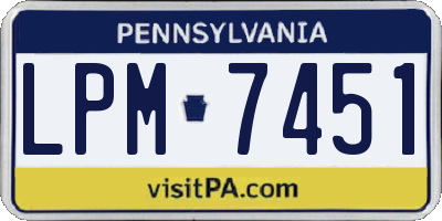 PA license plate LPM7451