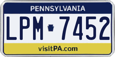 PA license plate LPM7452