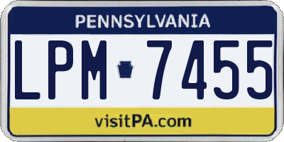PA license plate LPM7455