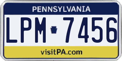 PA license plate LPM7456
