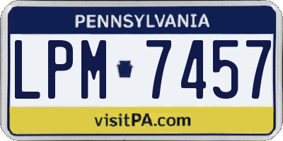 PA license plate LPM7457