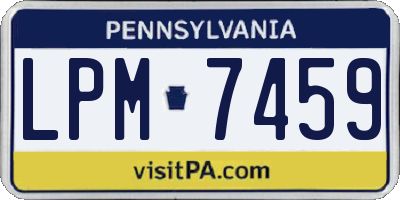 PA license plate LPM7459