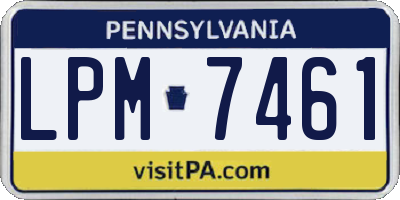 PA license plate LPM7461