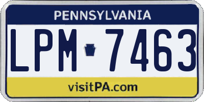 PA license plate LPM7463
