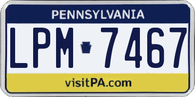 PA license plate LPM7467
