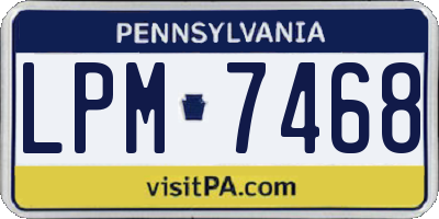 PA license plate LPM7468