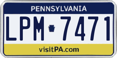 PA license plate LPM7471