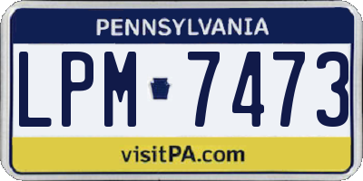 PA license plate LPM7473