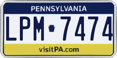 PA license plate LPM7474