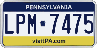 PA license plate LPM7475
