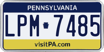 PA license plate LPM7485