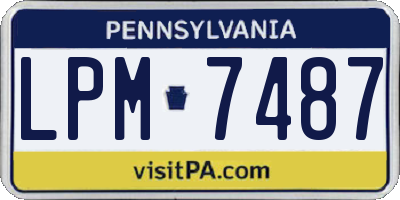 PA license plate LPM7487