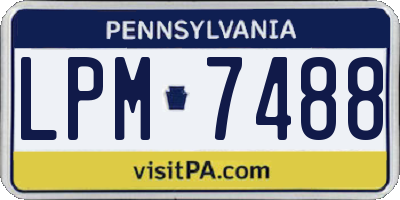 PA license plate LPM7488