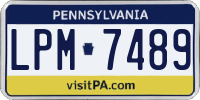 PA license plate LPM7489