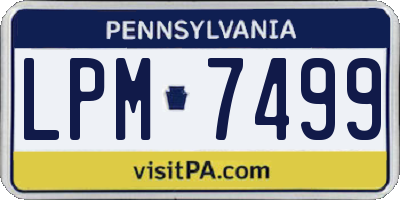 PA license plate LPM7499