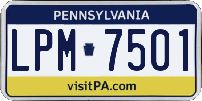 PA license plate LPM7501