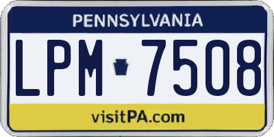 PA license plate LPM7508