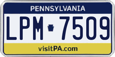 PA license plate LPM7509