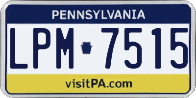 PA license plate LPM7515