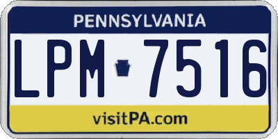 PA license plate LPM7516