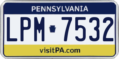PA license plate LPM7532