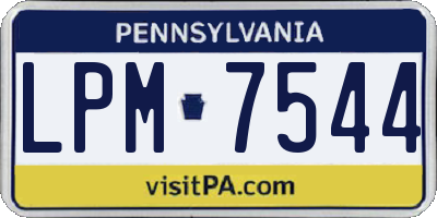 PA license plate LPM7544