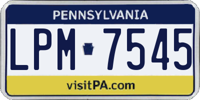 PA license plate LPM7545
