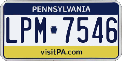 PA license plate LPM7546