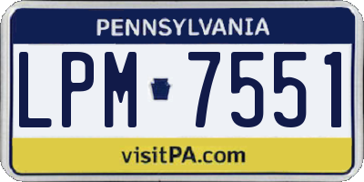 PA license plate LPM7551