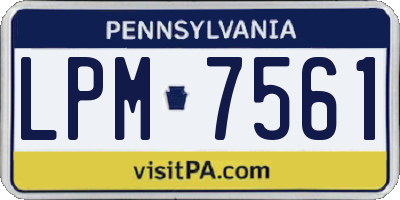 PA license plate LPM7561