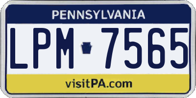 PA license plate LPM7565