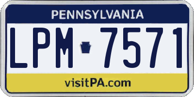 PA license plate LPM7571