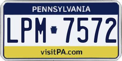 PA license plate LPM7572