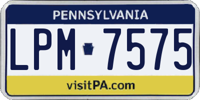 PA license plate LPM7575