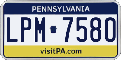 PA license plate LPM7580