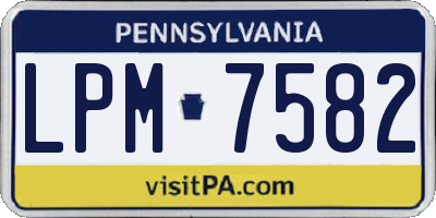 PA license plate LPM7582