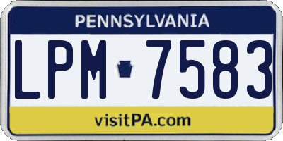 PA license plate LPM7583