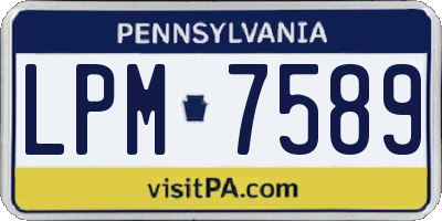 PA license plate LPM7589