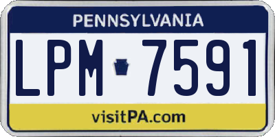 PA license plate LPM7591