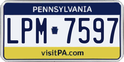 PA license plate LPM7597