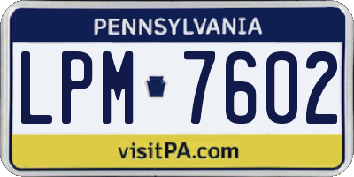 PA license plate LPM7602