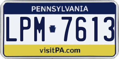 PA license plate LPM7613