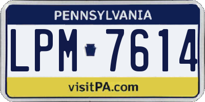 PA license plate LPM7614