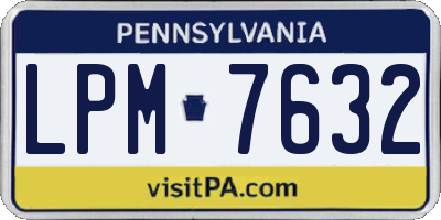 PA license plate LPM7632