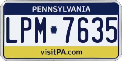 PA license plate LPM7635