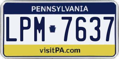 PA license plate LPM7637